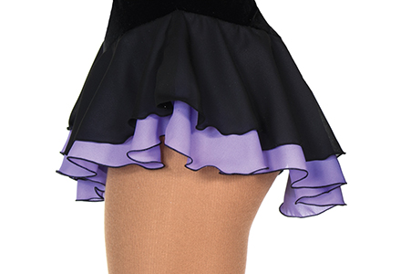 Double Layer Figure Skating Skirt Black/Purple