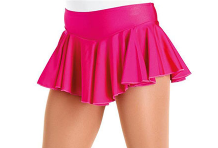 Flared Lycra Skating Skirt Without Attached Pants Fuschia