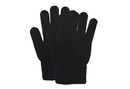 Plain Stretch Gloves Black