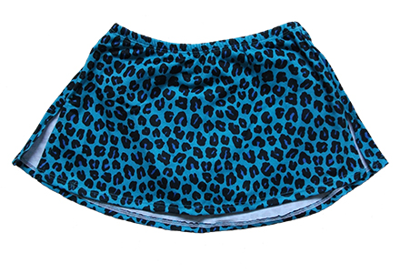 A-line Patterned Ice Skating Skirt Animal Turquoise