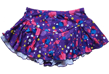 Flare Patterned Ice Skating Skirt Purple Bubble