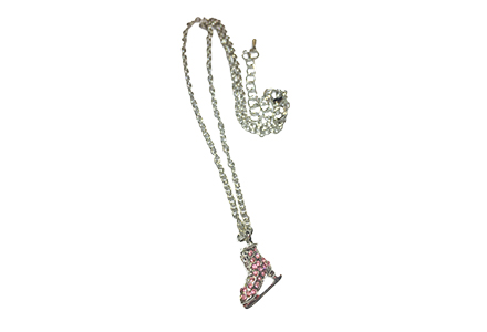 Ice Skate Necklace Pink