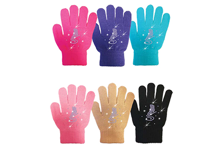 Rhinestone Ice Skate Gloves. Part of the Chloe Noel Accessories collection available to buy from Skatey.co.uk