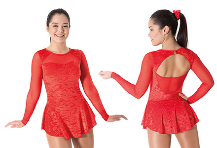 Red Velvet Figure Skating Dress. Part of the Intermezzo collection available to buy from Skatey.co.uk