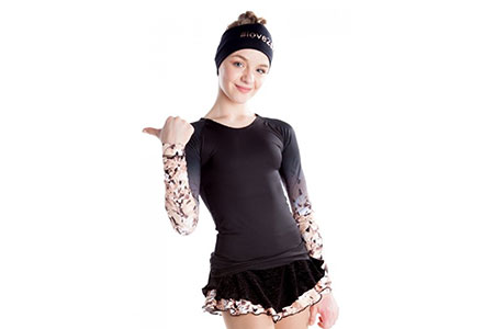 Rose Gold Crystal Print Long Sleeve Training Top. Part of the EliteXpression Training collection available to buy from Skatey.co.uk