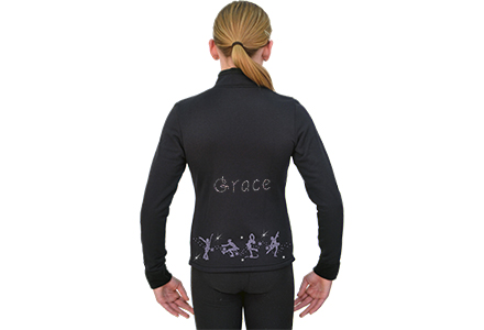 Chloe Noel Figure Skaters Personalised Rhinestone Jacket Black