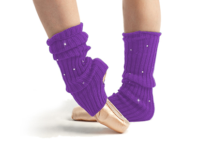 Rhinestone Leg Warmers Purple