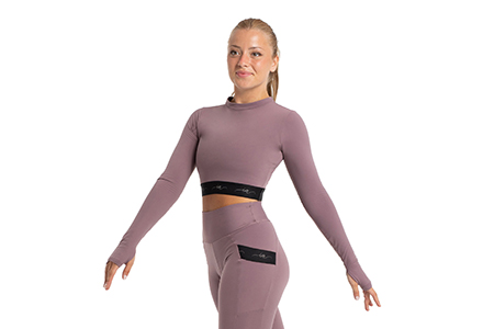 Cropped Top with Fleece Lining Violet
