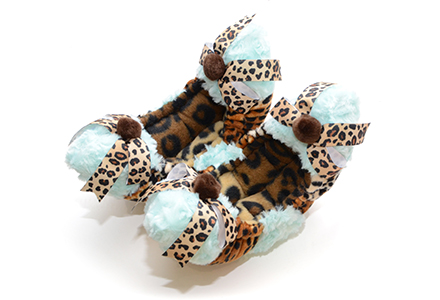 Fuzzy Soakers With Cheetah Print Aqua