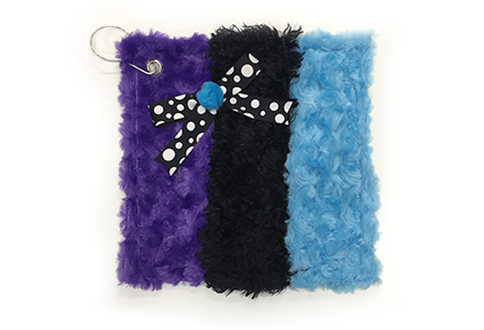 Dots and Bows Blade Towel Turquoise, Black and Purple