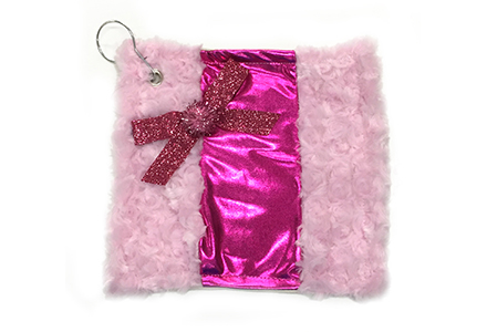 Fuzzy Fur and Sparkle Ice Skate Towel Pink