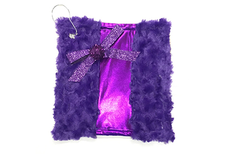 Fuzzy Fur and Sparkle Ice Skate Towel Purple