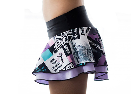 4Ever A Skater Printed Double Layer Figure Skater Skirt