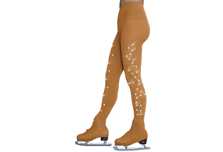 Over Boot Skating Tights with Swirl Crystals