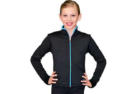 Colour Zip Fleece Fitted Ice Skating Jacket. Part of the Chloe Noel Ice Skating Jackets collection available to buy from Skatey.co.uk