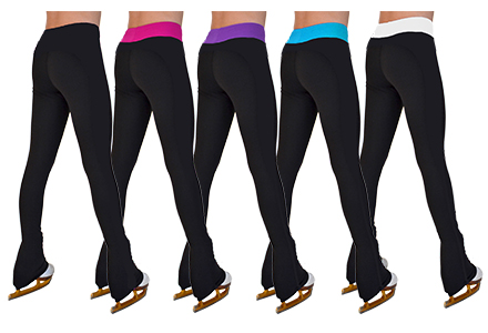 Supplex Figure Skating Pants With 3 Inch Waist. Part of the Chloe Noel Ice Skating Trousers collection available to buy from Skatey.co.uk