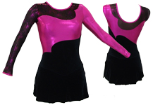 Velvet and Metallic Lycra Figure Skating Dress. Part of the AGIVA collection available to buy from Skatey.co.uk