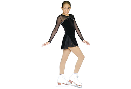 DLV33 Long Sleeve Figure Skating Dress. Part of the Chloe Noel Ice Skating Dresses collection available to buy from Skatey.co.uk