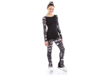Half N Half SK8 Print Ice Skating Leggings. Part of the EliteXpression Training collection available to buy from Skatey.co.uk