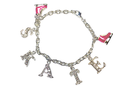 Figure Skate Charm Bracelet. Part of the Chloe Noel Accessories collection available to buy from Skatey.co.uk