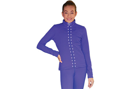Chloe Noel Elite Supplex Figure Skating Jacket With Crystals Along Zip. Part of the Chloe Noel Ice Skating Jackets collection available to buy from Skatey.co.uk