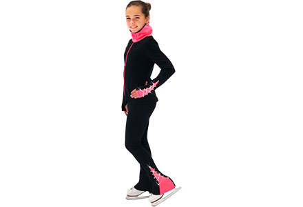 High Collar Polartec Ice Skating Jacket With Rhinestones. Part of the Chloe Noel Ice Skating Jackets collection available to buy from Skatey.co.uk