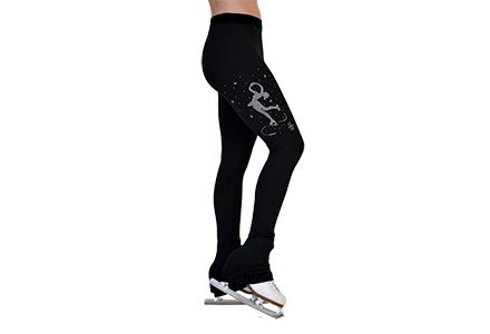 Spinning Skater Rhinestone Crystal Skating Leggings. Part of the Chloe Noel Ice Skating Trousers collection available to buy from Skatey.co.uk