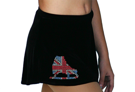 Union Jack Rhinestone Ice Skating Skirt. Part of the Chloe Noel Skirts and Shorts collection available to buy from Skatey.co.uk